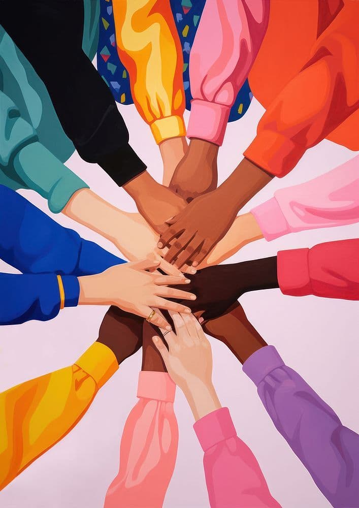 joining hands illustration